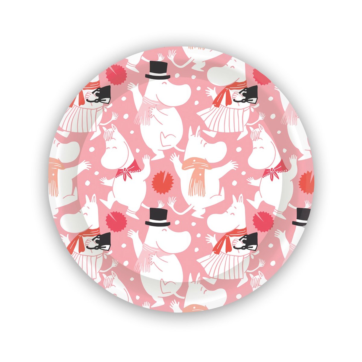 Opto Design Moomin celebration Mini Tablett Ø11 cm Weiß-Rosa