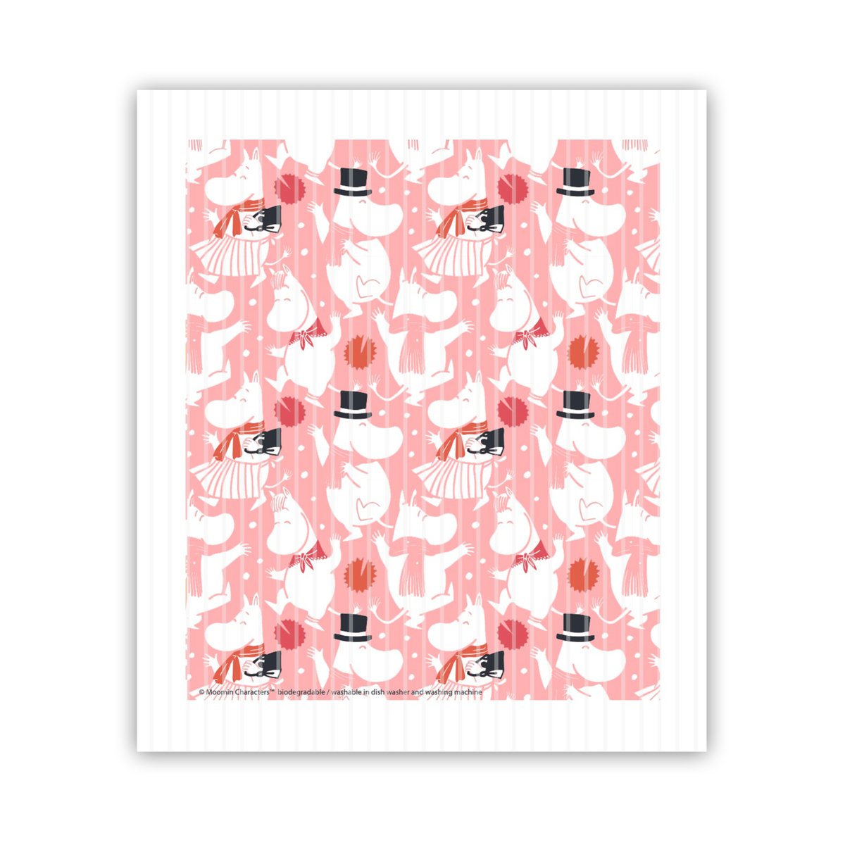 Opto Design Moomin celebration Spültuch 17x14,5 cm Weiß-Rosa