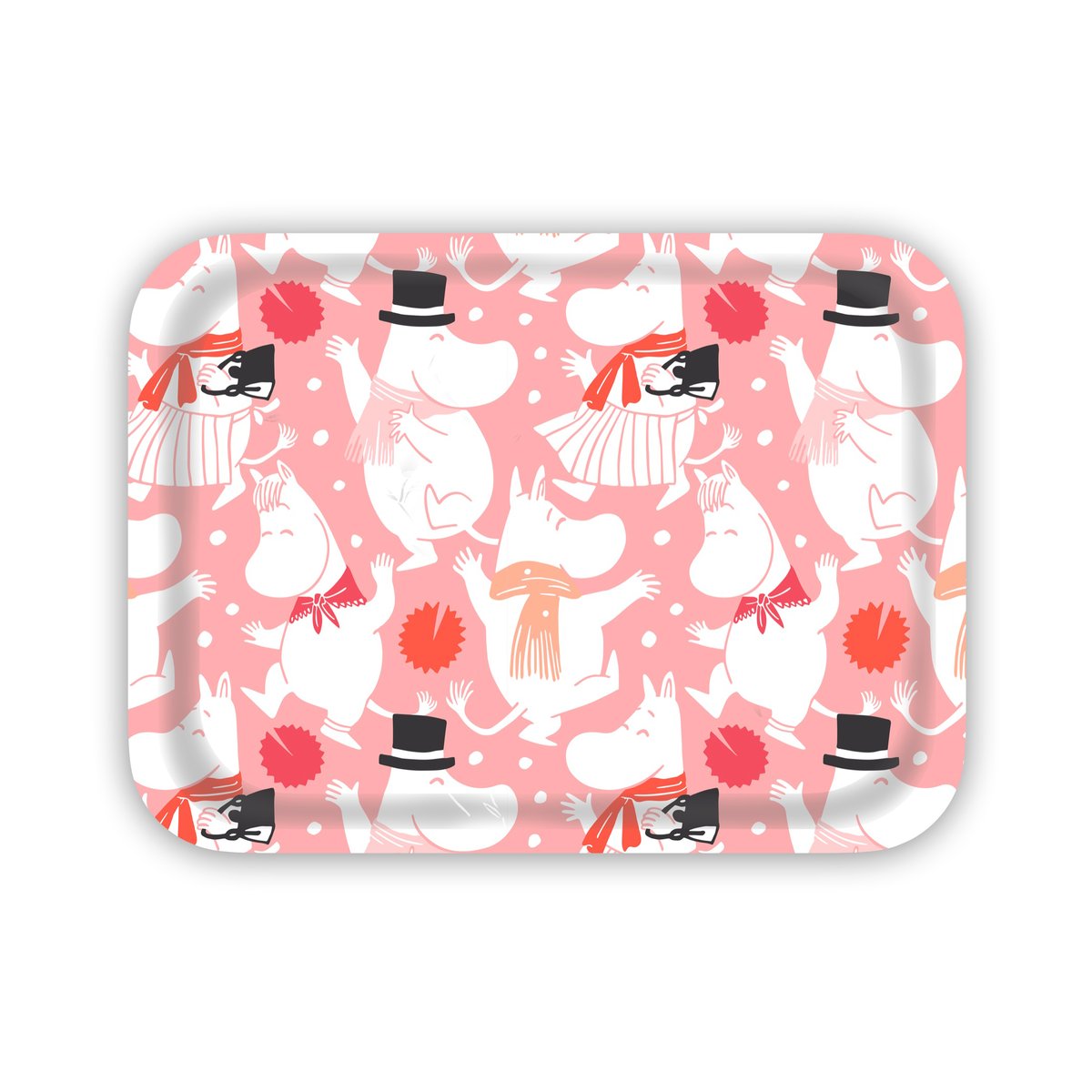 Opto Design Moomin celebration Tablett 27x20 cm Weiß-Rosa
