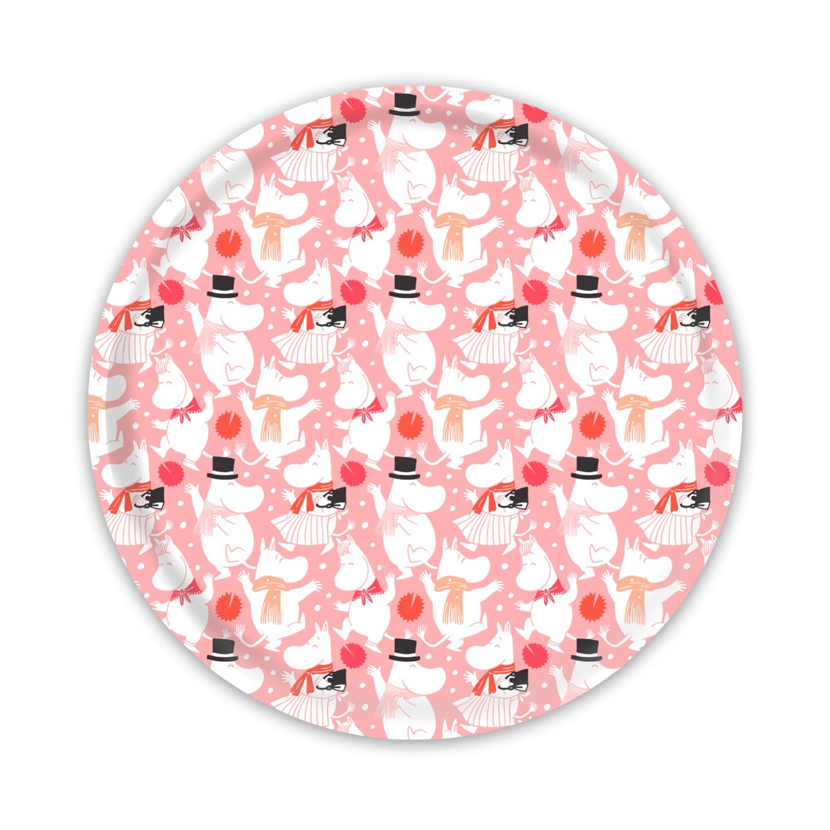 Opto Design Moomin celebration Tablett Ø31 cm Weiß-Rosa