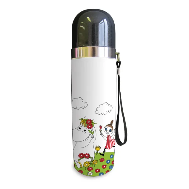 Moomin Termos Snorkmaiden & Mumlan Flower 0,5 l, Weiß-grün-rot Opto Design