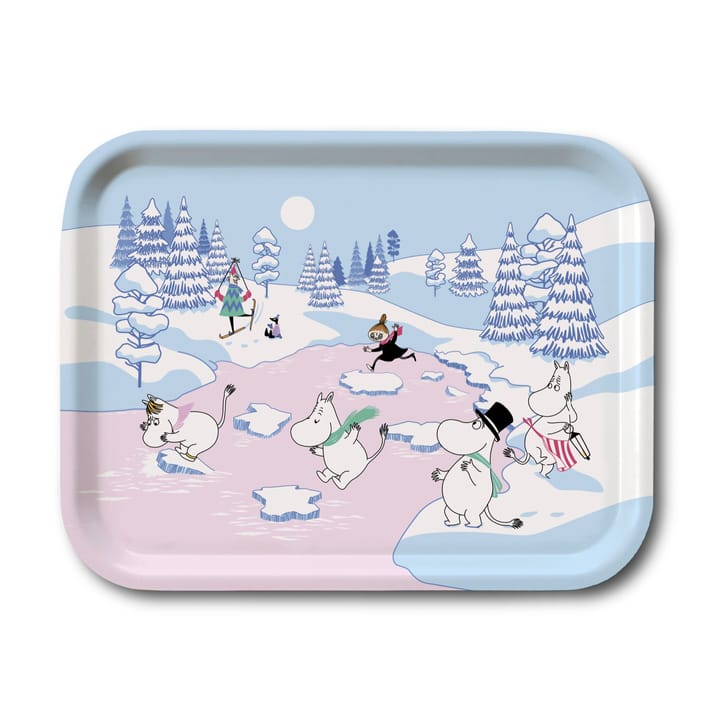 Mumin Tablett Winter 2022 20 x 27cm - Blau-Weiß-Rosa - Opto Design