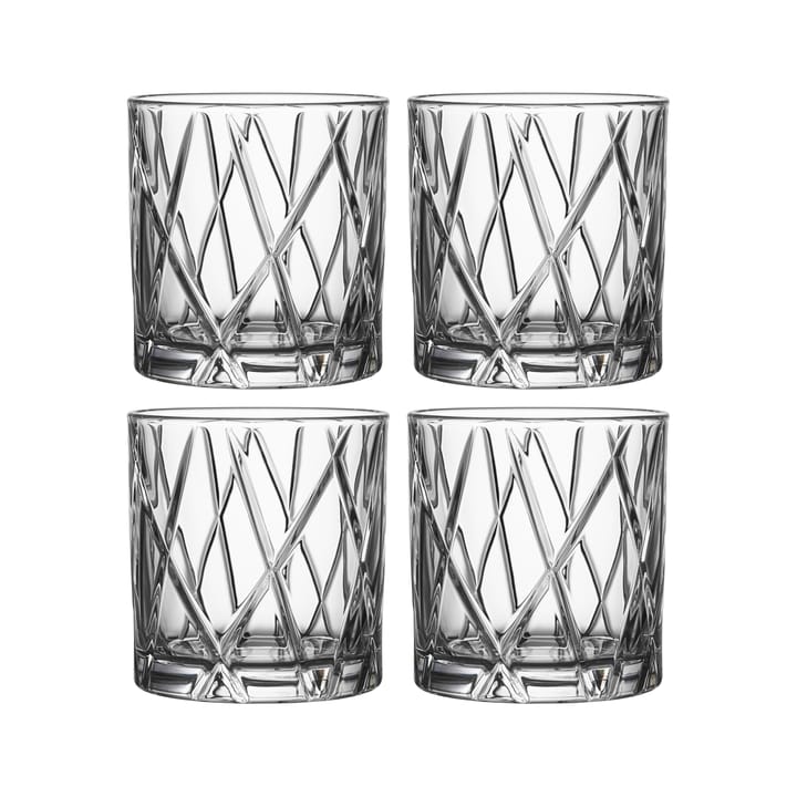 City Double Old Fashioned Glas 4er Pack - 34cl - Orrefors