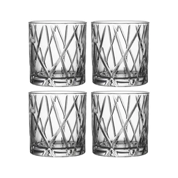 City Double Old Fashioned Glas 4er Pack - 34cl - Orrefors