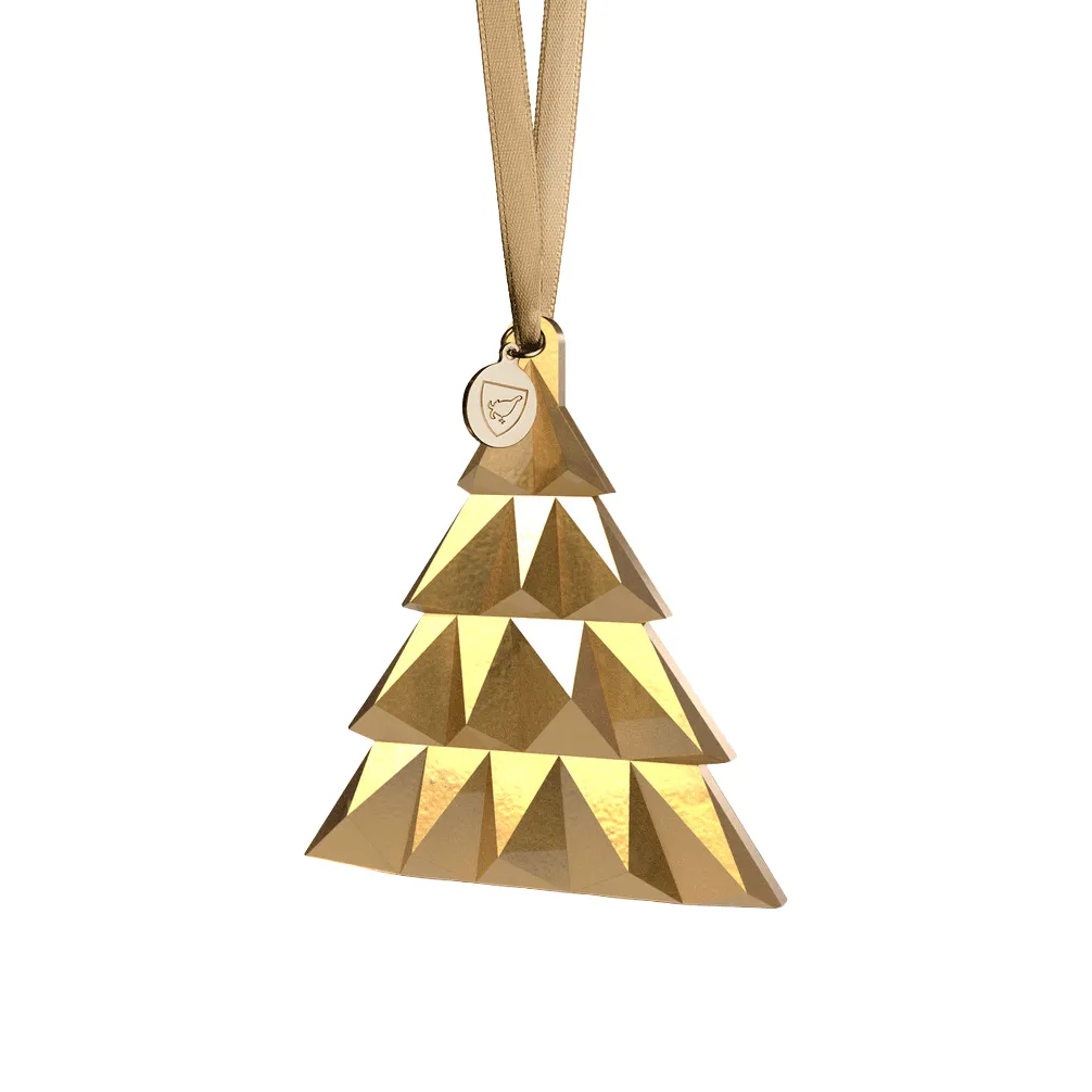 Jahresornament hoch, 21K Gold Orrefors