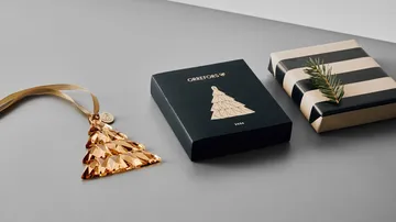 Jahresornament hoch - 21K Gold - Orrefors