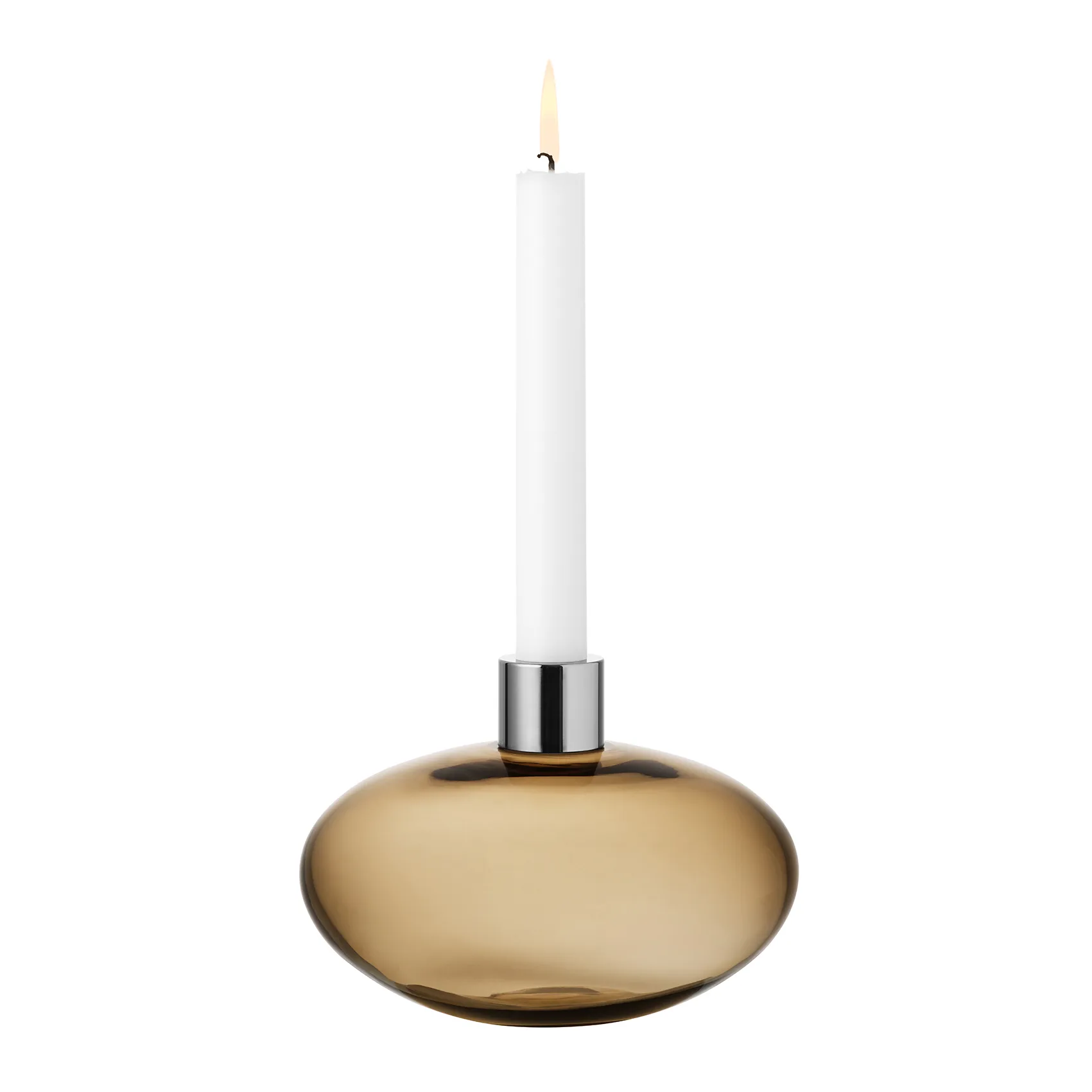 Pluto Kerzenhalter, Goldbraun Orrefors