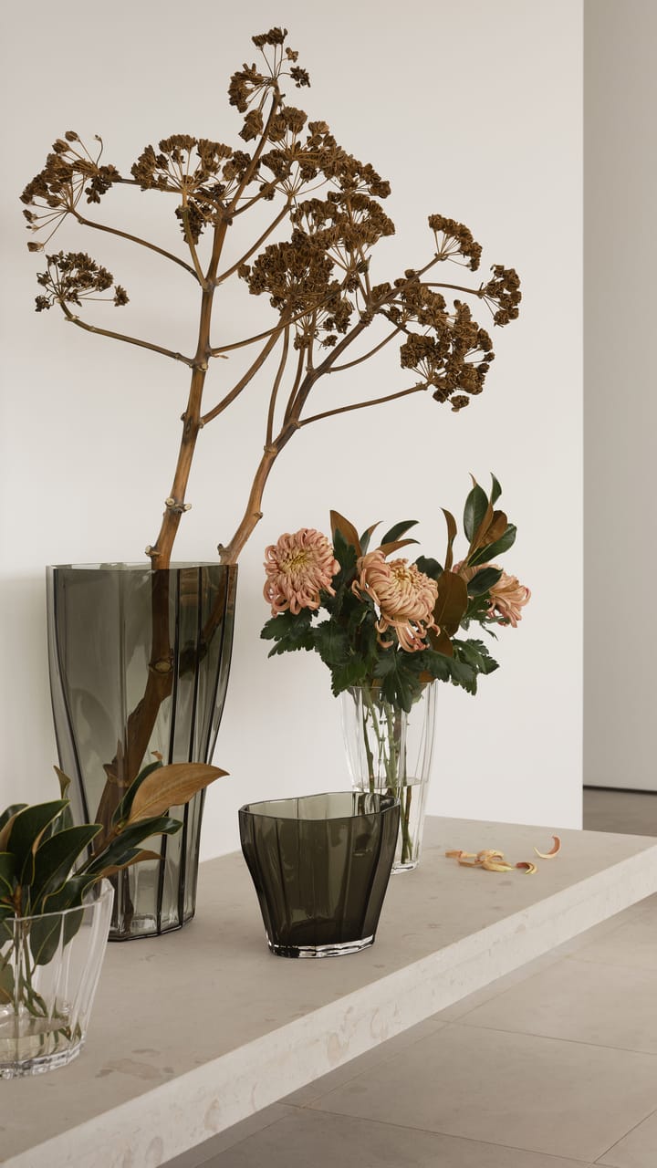 Reed Vase 17,5cm - Moosgrün - Orrefors