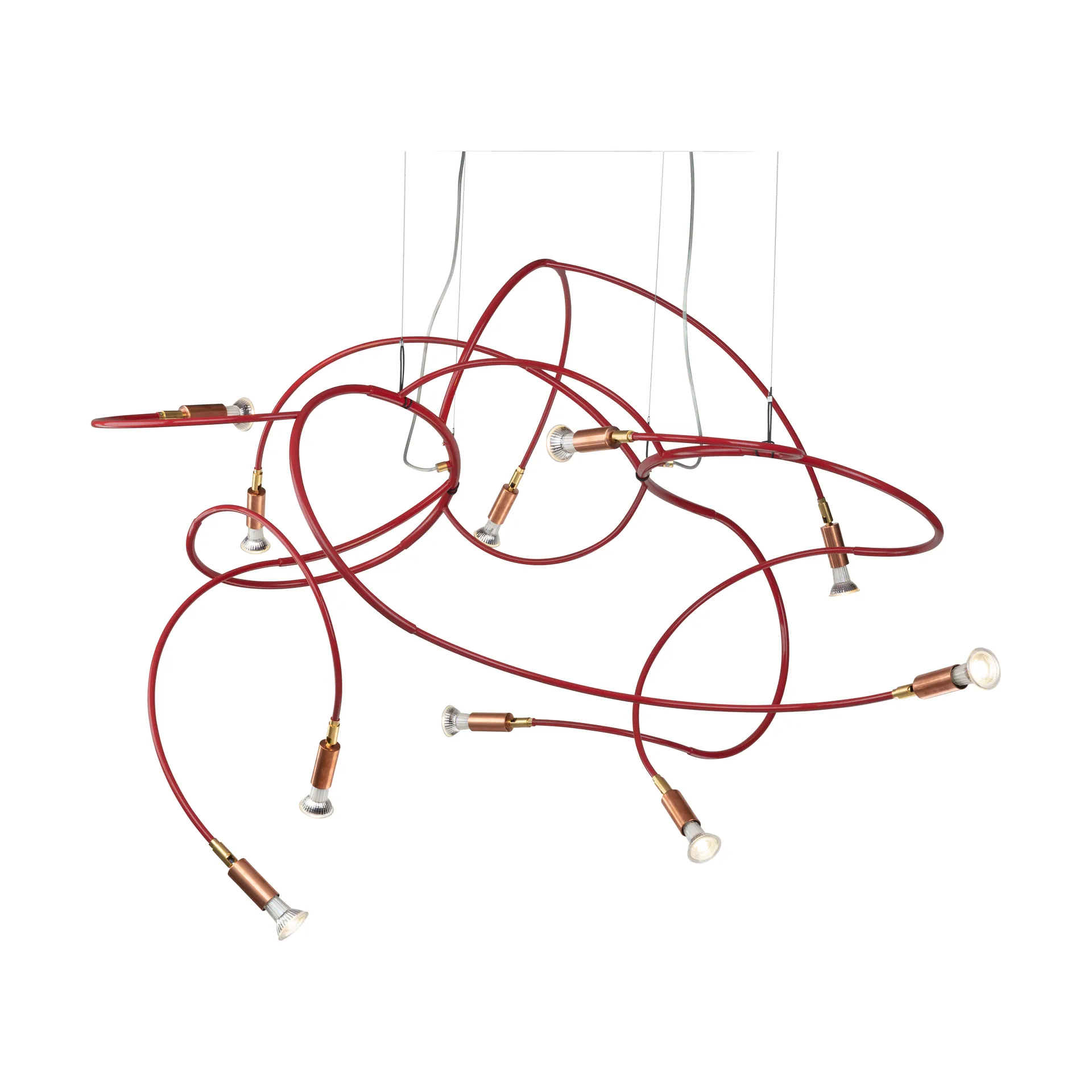 Andromeda Deckenleuchte 108 cm, Roter Stahl Örsjö Belysning