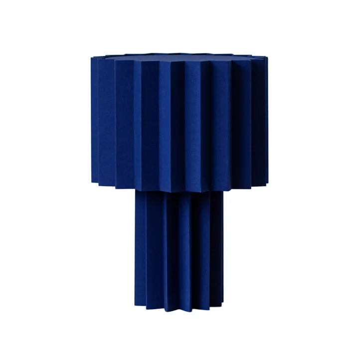 Plissé Tischleuchte Textil - Blau, 40,9 cm - Örsjö Belysning