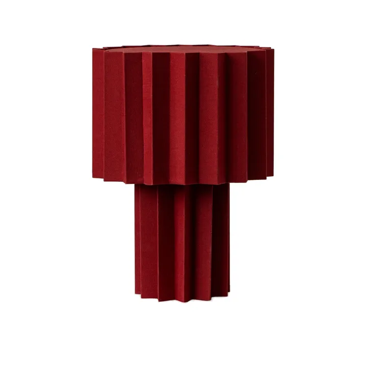 Plissé Tischleuchte Textil - Rot, 40,9 cm - Örsjö Belysning