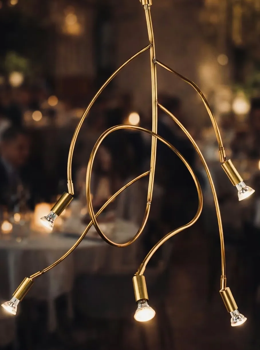 Ranka 5 Deckenleuchte, Rohmessing Örsjö Belysning