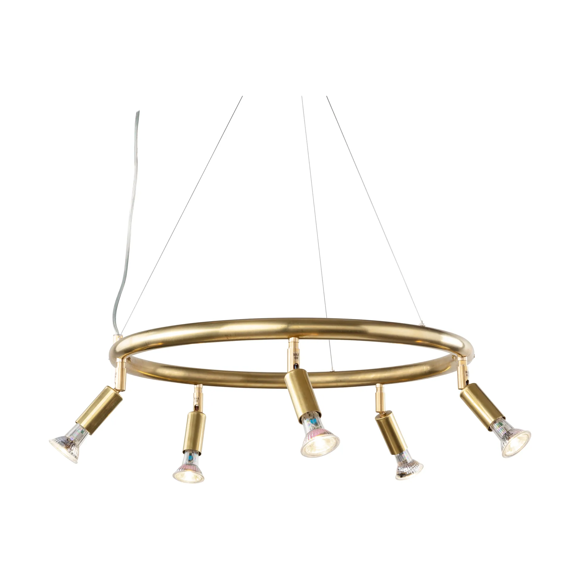 Star rund 5 Deckenstrahler Ø60 cm, Messing Örsjö Belysning