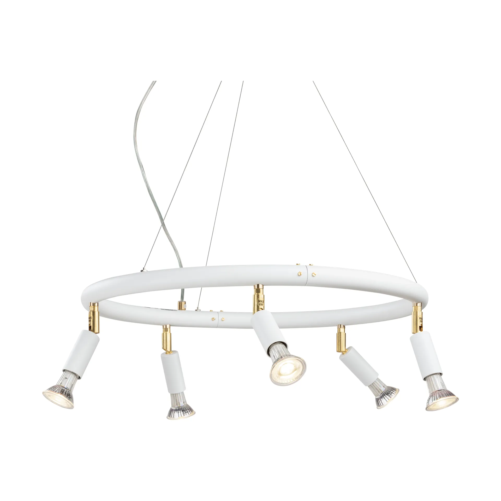 Star rund 5 Deckenstrahler Ø60 cm, Weißer Stahl Örsjö Belysning