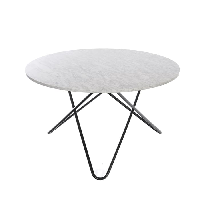 Big O Table Esstisch - Marmor carrara, Schwarzes Gestell - OX Denmarq