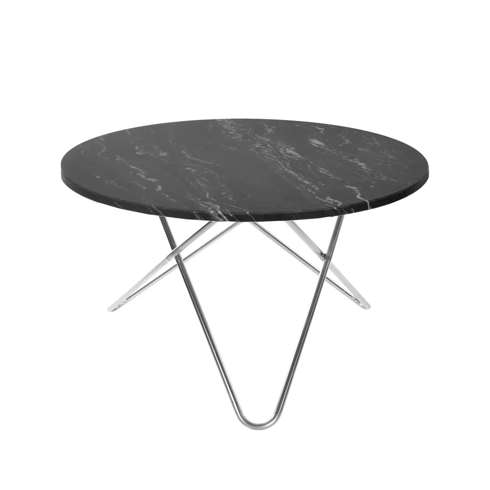 Big O Table Esstisch, Marmor marquina, Edelstahlgestell OX Denmarq