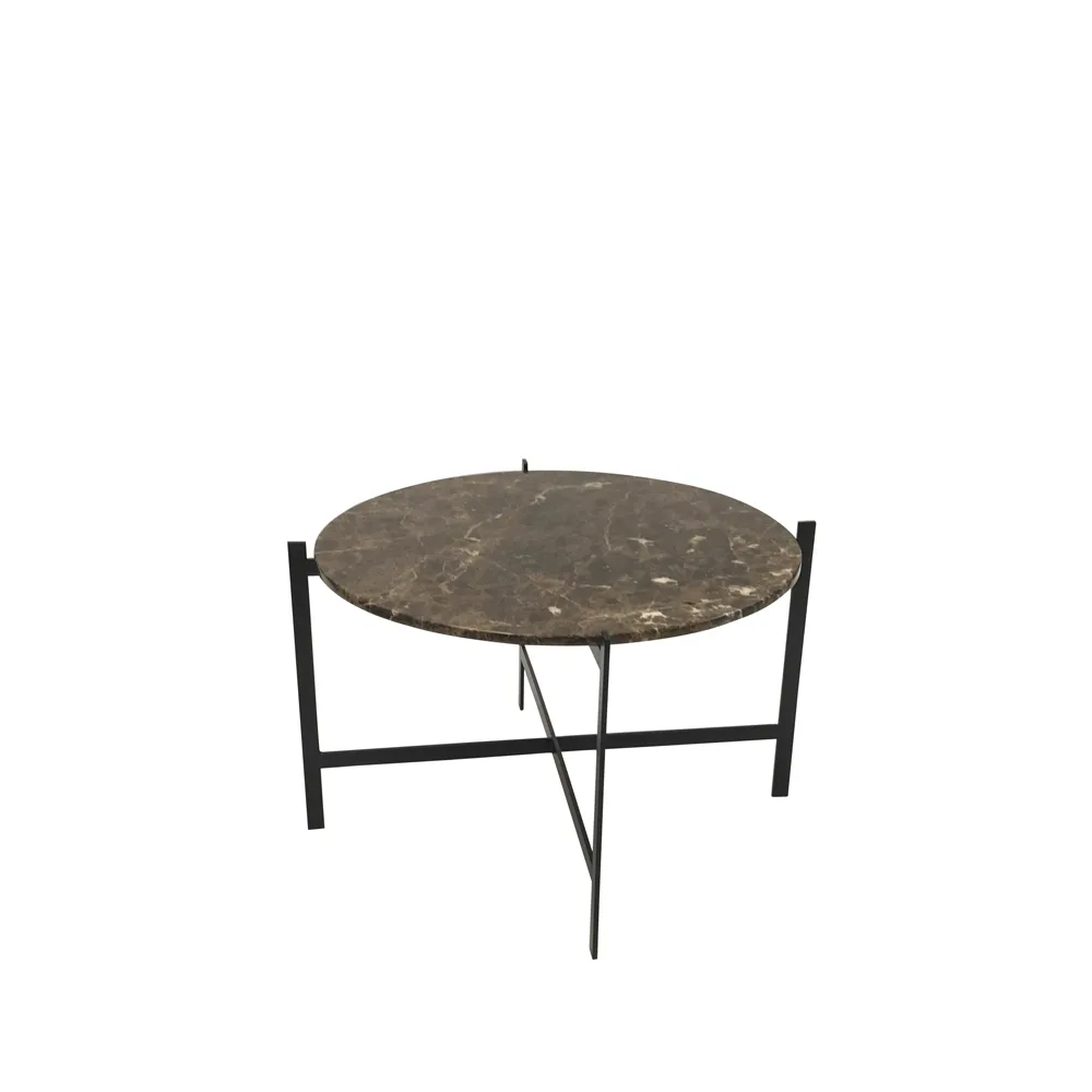 Deck Couchtisch, Marmor Braun, Schwarzes Gestell OX Denmarq