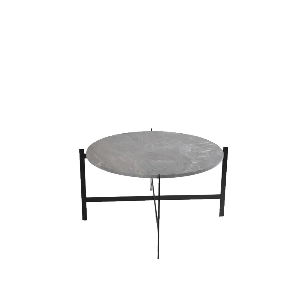 Deck Couchtisch, Marmor grau , schwarzes gestell OX Denmarq