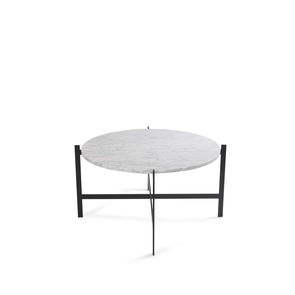 Deck Couchtisch, Marmor Weiß, Schwarzes Gestell OX Denmarq