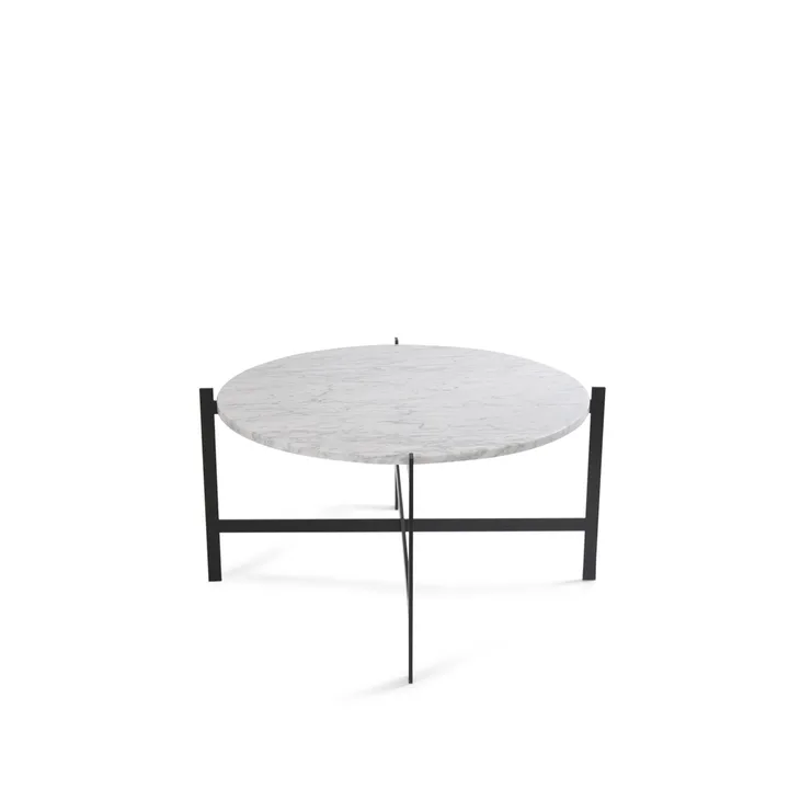 Deck Couchtisch - Marmor Weiß, Schwarzes Gestell - OX Denmarq