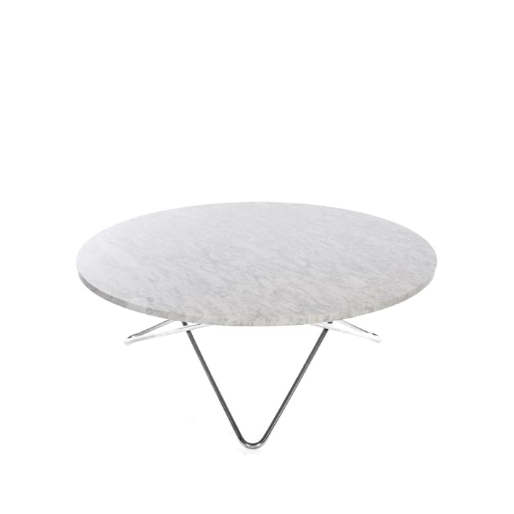 Large O Table Beistelltisch - Marmor carrara, Edelstahlgestell - OX Denmarq