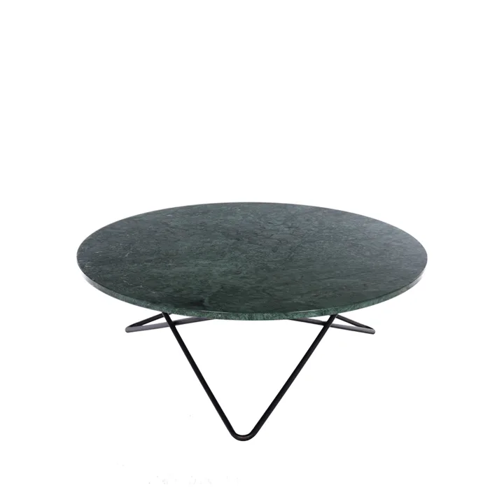 Large O Table Couchtisch - Marmor indio, Schwarz lackiertes Gestell - OX Denmarq