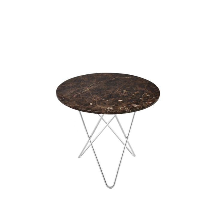 Mini O Table Beistelltisch - Marmor Braun, Edelstahlgestell - OX Denmarq