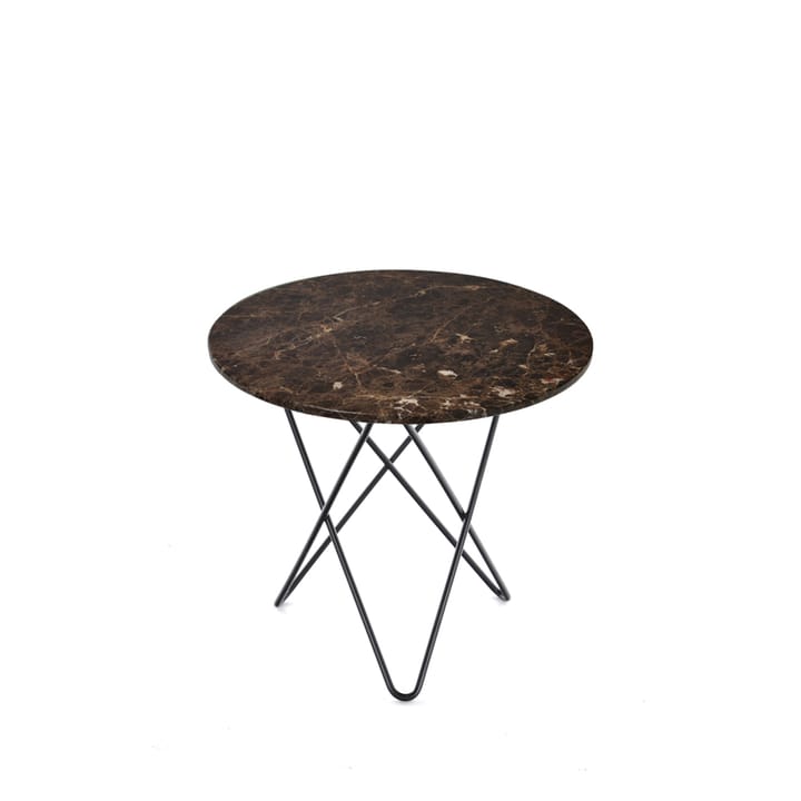 Mini O Table Beistelltisch - Marmor Braun, Gestell schwarz lackiert - OX Denmarq