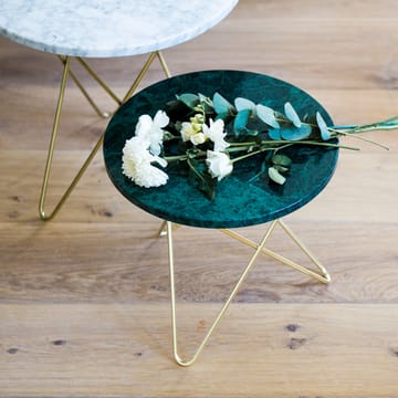 Mini O Table Beistelltisch - Marmor Braun, Gestell schwarz lackiert - OX Denmarq