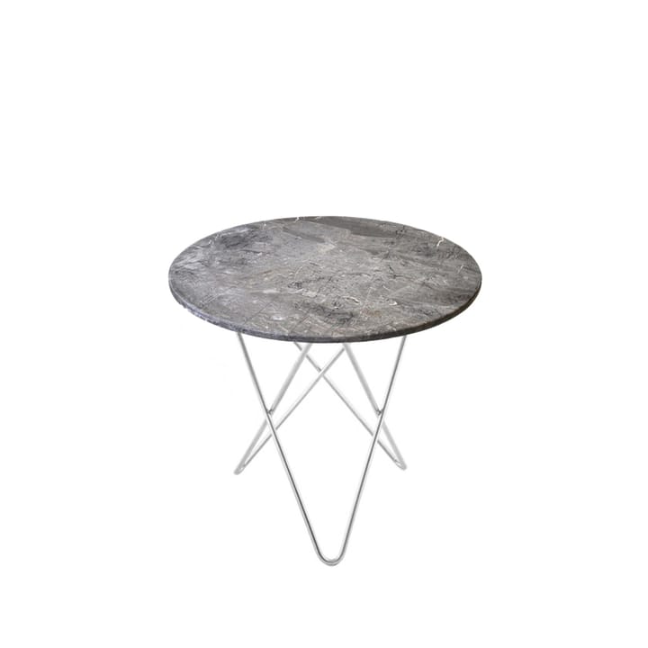 Mini O Table Beistelltisch - Marmor Grau  , Edelstahlgestell - OX Denmarq