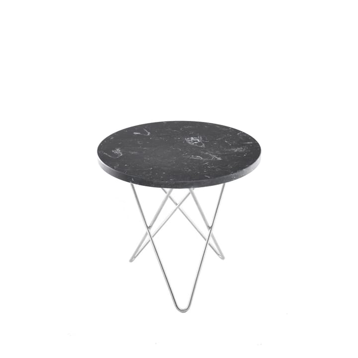 Mini O Table Beistelltisch - Marmor marquina, Edelstahlgestell - OX Denmarq