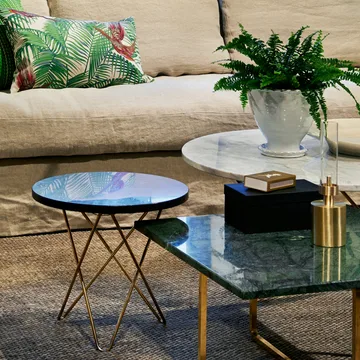 Mini O Table Couchtisch - Marmor grau ,gestell schwarz lackiert - OX Denmarq