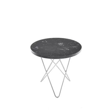 Mini O Table Couchtisch - Marmor marquina, Edelstahlgestell - OX Denmarq