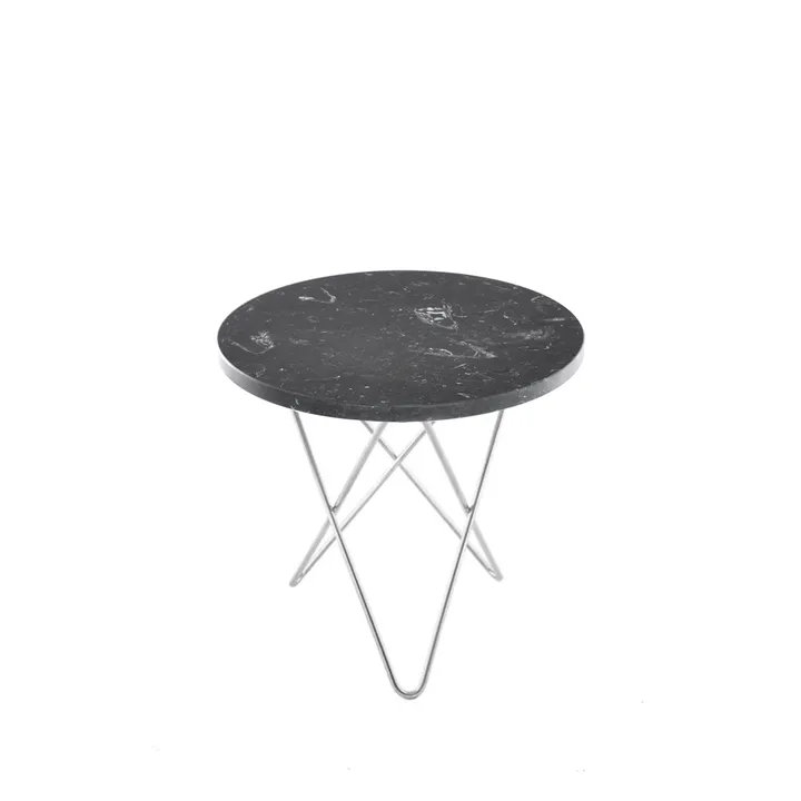 Mini O Table Couchtisch - Marmor marquina, Edelstahlgestell - OX Denmarq