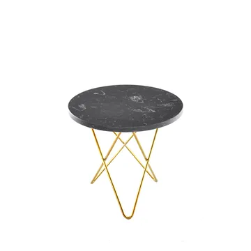Mini O Table Couchtisch - Marmor marquina, Messinggestell - OX Denmarq