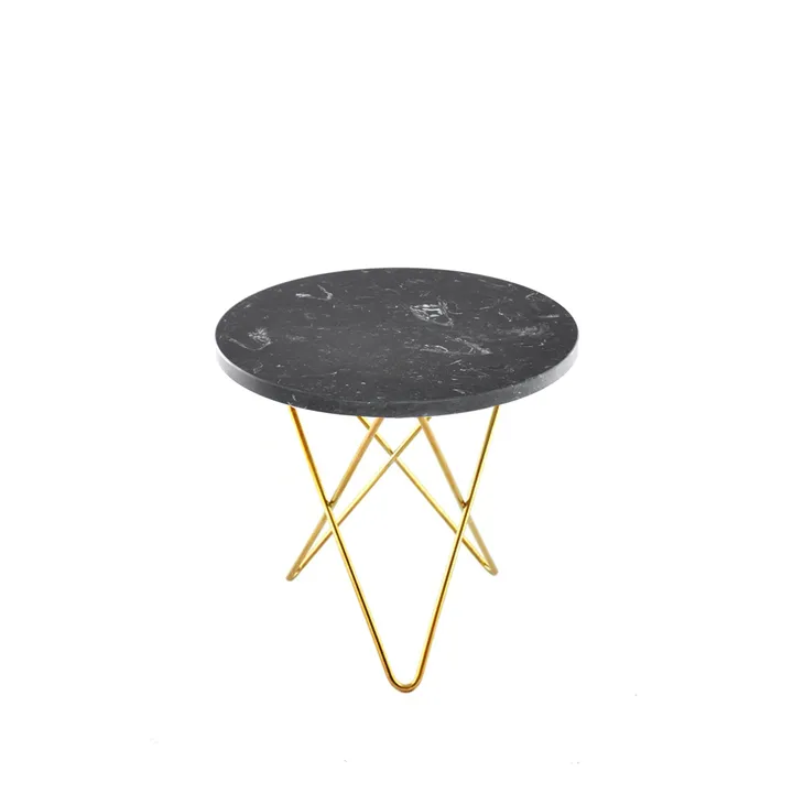 Mini O Table Couchtisch - Marmor marquina, Messinggestell - OX Denmarq