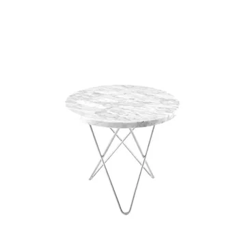 Mini O Table Couchtisch - Marmor Weiß, Edelstahlgestell - OX Denmarq