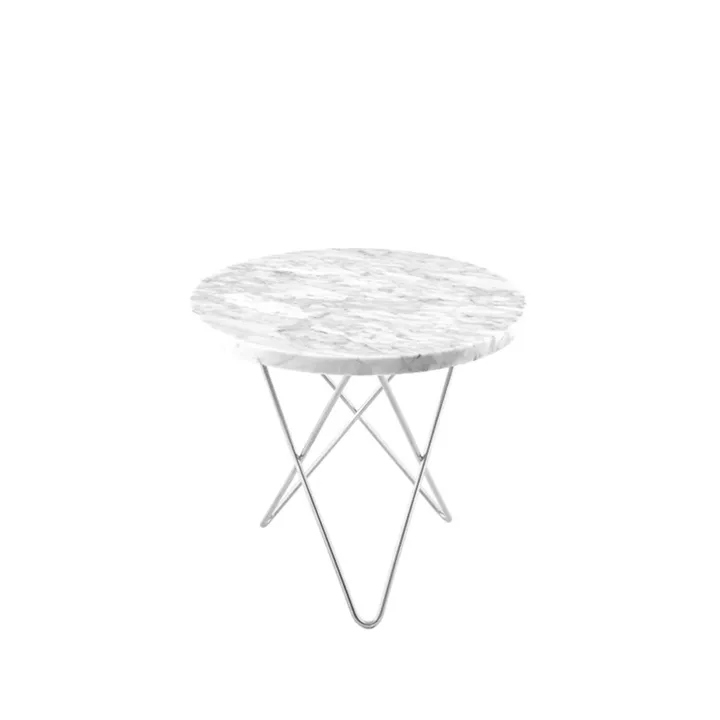 Mini O Table Couchtisch - Marmor Weiß, Edelstahlgestell - OX Denmarq