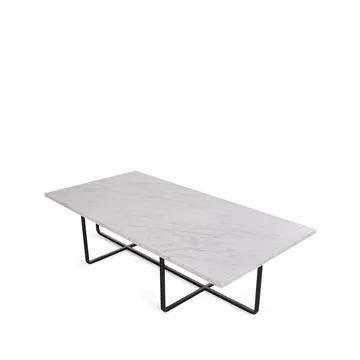 Ninety Beistelltisch rechteckig - Marmor carrara, Schwarzes Gestell - OX Denmarq
