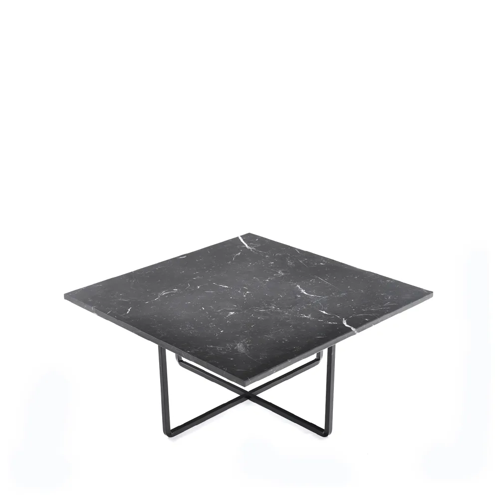 Ninety Couchtisch, Marmor marquina, Schwarzes Gestell OX Denmarq