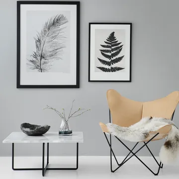 Ninety Couchtisch - Marmor marquina, Schwarzes Gestell - OX Denmarq