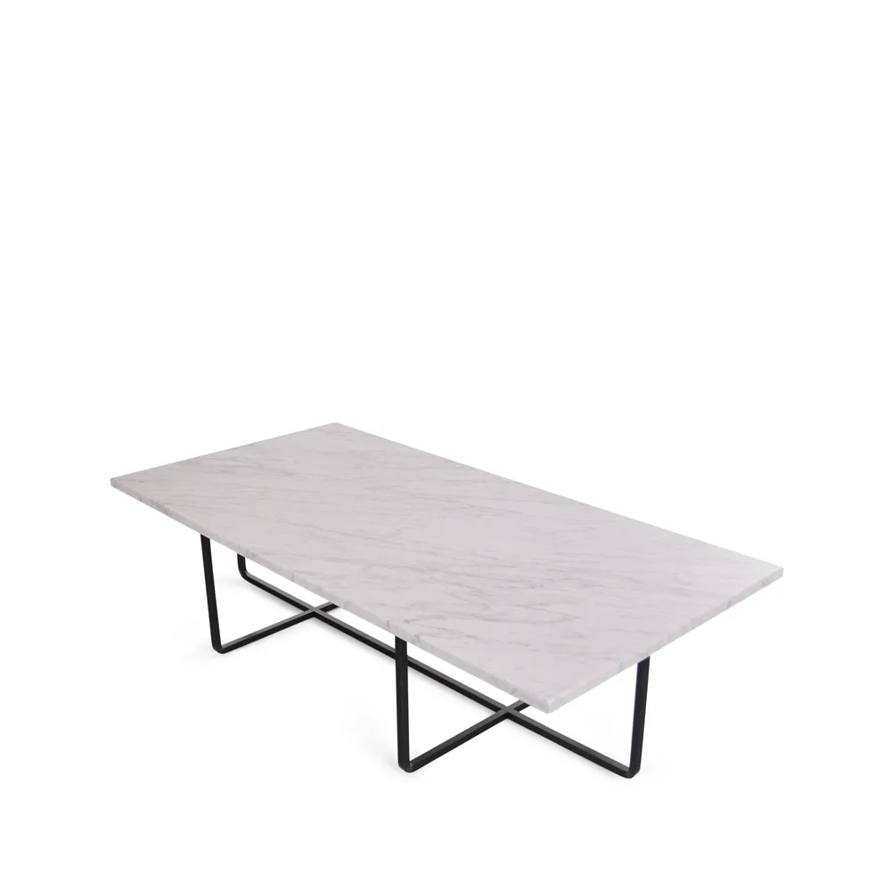 Ninety Couchtisch rechteckig, Marmor carrara, Schwarzes Gestell OX Denmarq