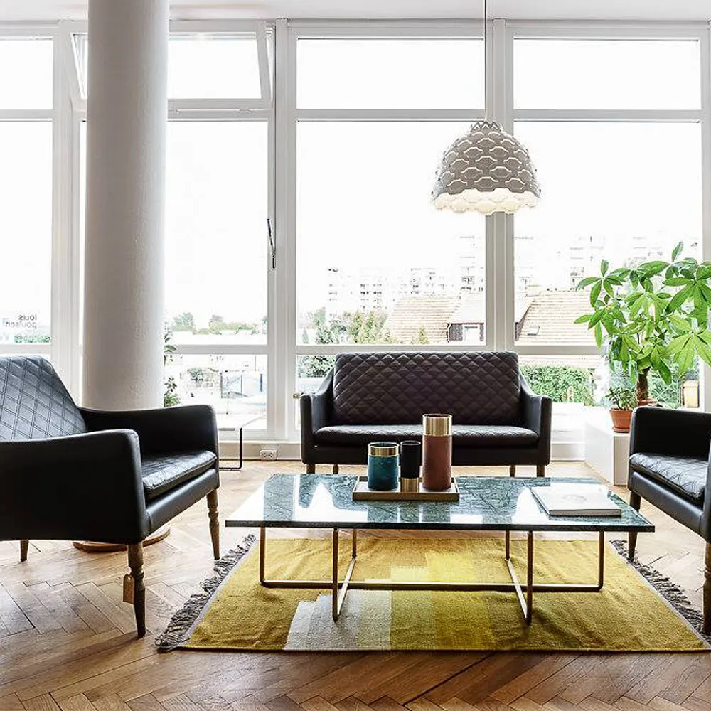 Ninety Couchtisch rechteckig, Marmor indio, Schwarzes Gestell OX Denmarq
