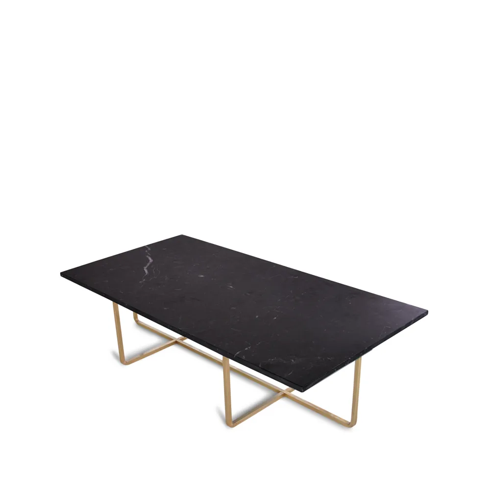 Ninety Couchtisch rechteckig, Marmor marquina, Messinggestell OX Denmarq