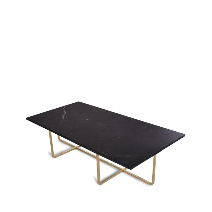 Ninety Couchtisch rechteckig - Marmor marquina, Messinggestell - OX Denmarq