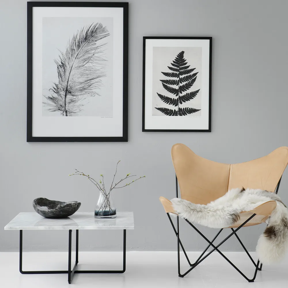 Ninety Couchtisch rechteckig, Marmor marquina, Messinggestell OX Denmarq