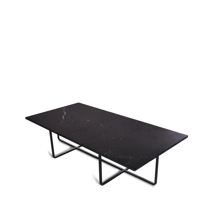Ninety Couchtisch rechteckig - Marmor marquina, Schwarzes Gestell - OX Denmarq