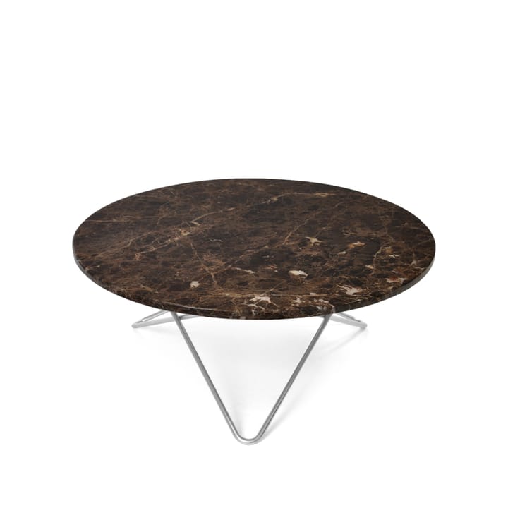 O Table Beistelltisch - Marmor Braun, Edelstahlgestell - OX Denmarq