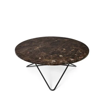 O Table Beistelltisch - Marmor Braun, Gestell schwarz lackiert - OX Denmarq