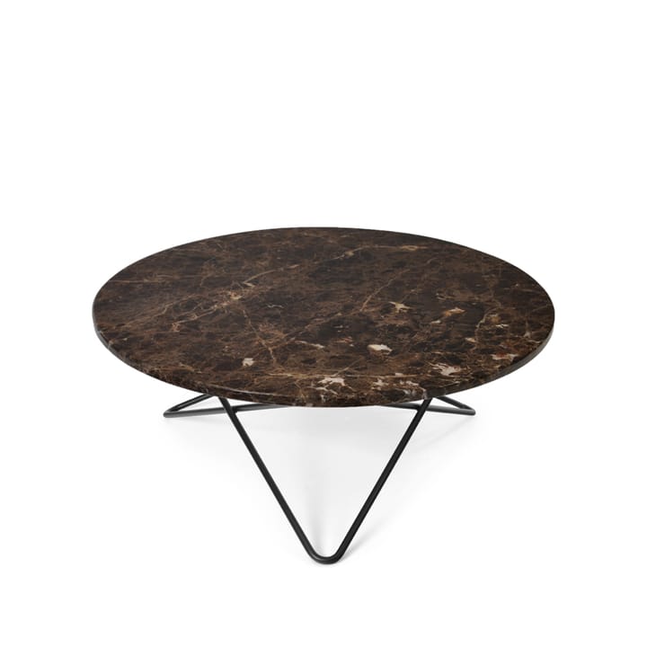 O Table Beistelltisch - Marmor Braun, Gestell schwarz lackiert - OX Denmarq